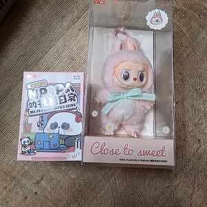 Cute Pink Mokoko Plush Keychain